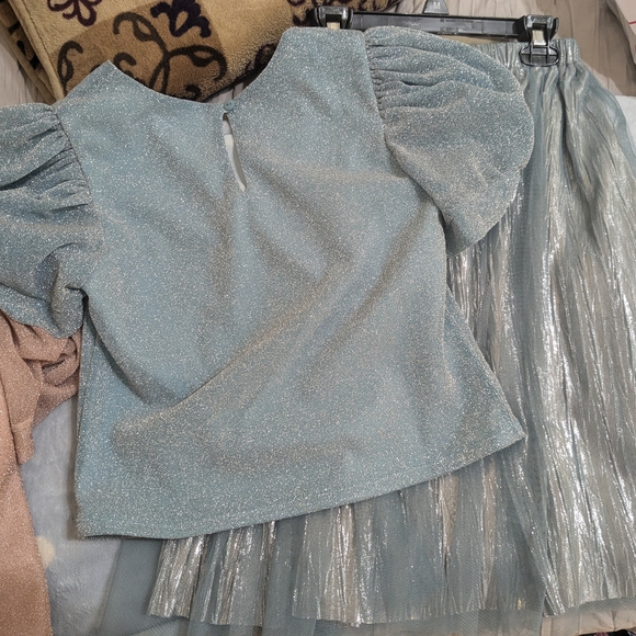 Glittery Blue Two-Piece Set - Picture 3 of 3